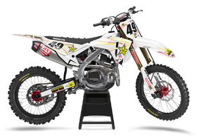Kit déco cross Honda MX-Stickers Rockstar Blanc