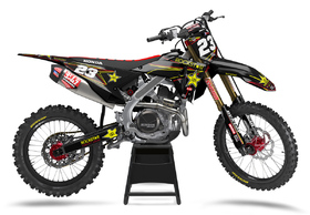 Kit déco cross Honda MX-Stickers Rockstar Noir