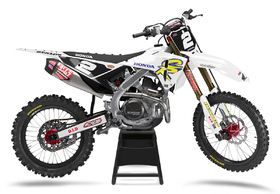 Kit déco cross Honda MX-Stickers Vintage Blanc