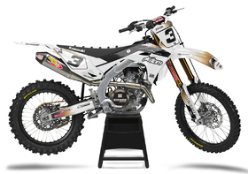Kit déco cross Kawasaki MX-Stickers Gold Blanc