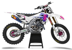 Kit déco cross Kawasaki MX-Stickers Retro Blanc