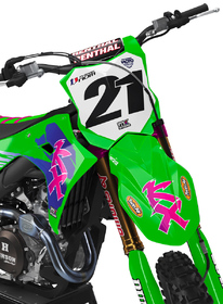 Kit déco cross Kawasaki MX-Stickers Retro Vert (2)