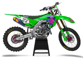 Kit déco cross Kawasaki MX-Stickers Retro Vert