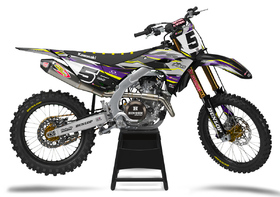 Kit déco cross Kawasaki MX-Stickers Savage Jaune