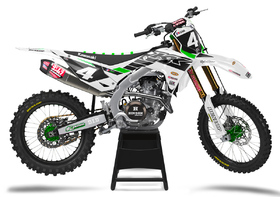 Kit déco cross Kawasaki MX-Stickers Team US Blanc