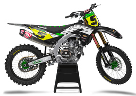 Kit déco cross Kawasaki MX-Stickers Team US Noir