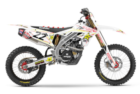 Kit déco cross Suzuki MX-Stickers Rockstar Blanc