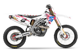 Kit déco cross Suzuki MX-Stickers Vintage Blanc
