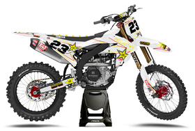 Kit déco cross Yamaha MX-Stickers Rockstar Blanc