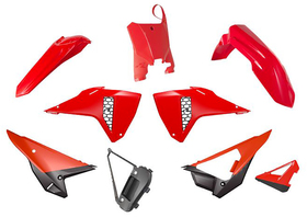 Kit plastiques Race Tech Honda CRF Revolution Rouge
