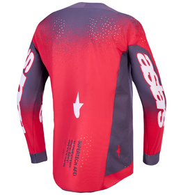 Maillot cross Alpinestars Supertech AFD Hiten Rouge Fluo 2027 Dos