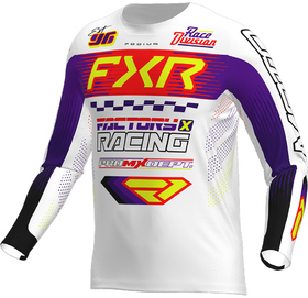 Maillot cross Enfant FXR Podium Blanc-Violet 2026
