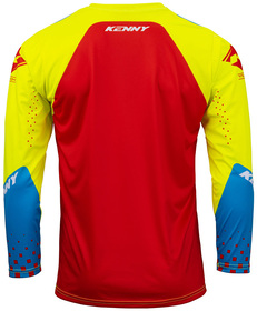 Maillot cross Enfant Kenny Track Focus Neon Yellow Red 2024 Dos