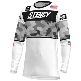 Maillot cross Enfant Stency Limited San Diego Blanc