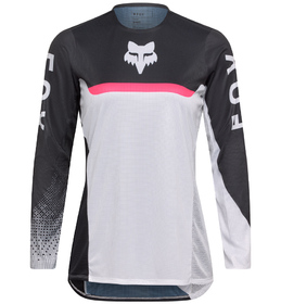 Maillot cross Femme Fox Flexair Fracture Blanc-Noir 2026