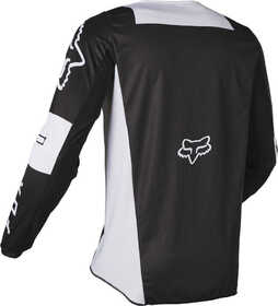 Maillot cross Fox 180 Lux Noir-Blanc Dos