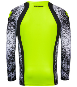 Maillot cross Kenny Force Pixel White Neon Yellow 2026 Dos
