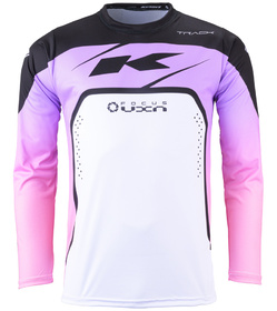 Maillot cross Kenny Track Focus White Pink 2024