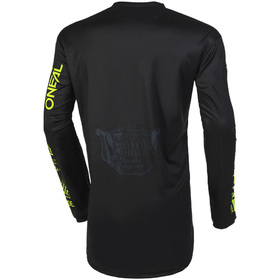 Maillot cross O'Neal Element Attack Jaune Fluo 2024 Dos
