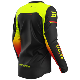 Maillot cross Shot Devo Block Jaune Fluo 2026 Dos