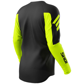 Maillot cross Shot Draw Private Jaune Fluo 2026 Dos