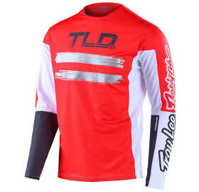 Maillot Manches Longues VTT Troy Lee Designs Sprint Marker Rouge Fluo