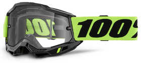 Masque cross 100% Accuri 2 Enduro Moto Jaune Fluo - Ecran Clair