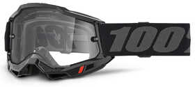 Masque cross 100% Accuri 2 Enduro Moto Noir - Ecran Clair