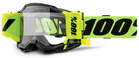 Masque cross 100% Accuri 2 Forecast Jaune Fluo - Ecran Clair