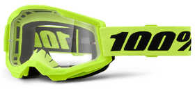 Masque cross 100% Strata 2 Jaune Fluo - Ecran Clair