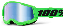 Masque cross 100% Strata 2 Vert Fluo - Ecran Mirror