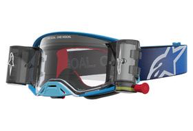 Masque cross Alpinestars Supertech Firma Roll Off Bleu