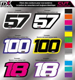Numéros de plaque moto cross universels
