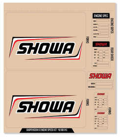 Pack d'autocollants pour suspensions Showa - Rouge - 40-80-140