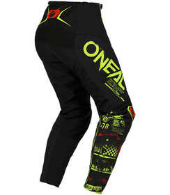 Pantalon cross O'Neal Element Attack Jaune Fluo 2024 Dos