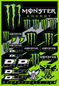 Planche d'autocollants Monster Energy