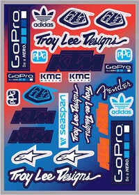 Planche d'autocollants Troy Lee Designs