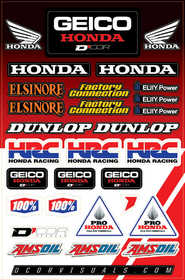 Planche d'autocollants D'Cor Honda Racing