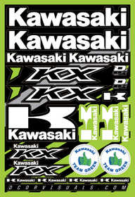 Planche d'autocollants D'Cor Kawasaki KXF