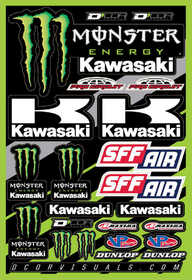 Planche d'autocollants D'Cor Team Monster Kawasaki