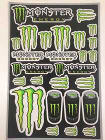 Planche de stickers Monster 30x30cm vert – Pièce moto et scooter