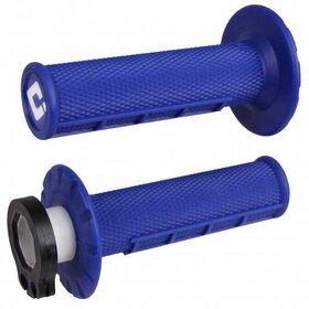 Poignées Motocross - ODI MX V2 Lock-On semi-gauffré Bleu - 402000060707