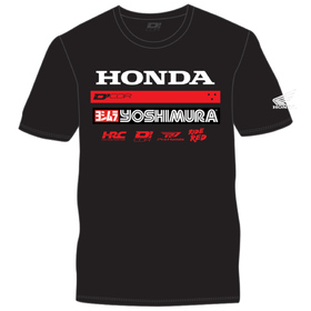 Tee Shirt D'COR Visuals Team Honda Factory Noir